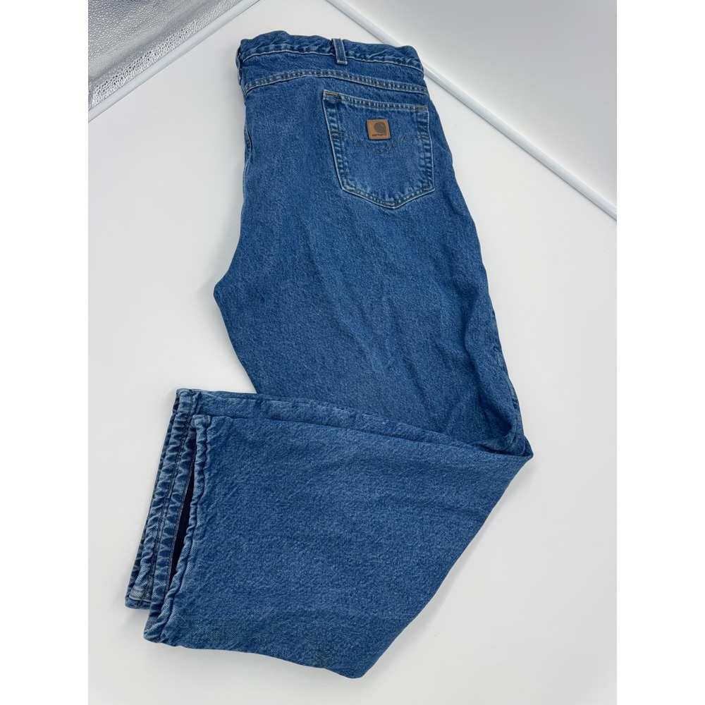 Carhartt Denim Relaxed Fit Flannel-Lined Jeans – Size 46 x 30 Vintage 2006